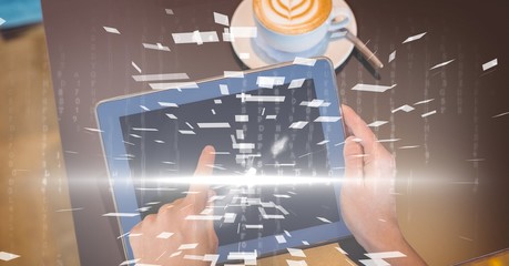 Poster - Hands using digital tablet with overlay