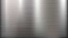 Metal Abstract Technology Background. Polished, Brushed Texture. Chrome, Silver, Steel, Aluminum. Vector Illustration.