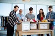 © WavebreakMediaMicro - Creative business team sorting clothes in donation box