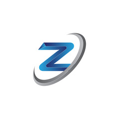 Sticker - Simple Modern initial letter Z logo modern swoosh