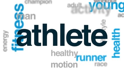 Poster - Athlete animated word cloud, text design animation.