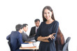 © Jestercine - Beautiful asian business woman with leader concept and a group of person, 20-30 year old.