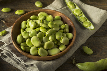 Wall Mural - Raw Organic Fresh Green Fava Beans