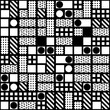 © creatorsclub - Decorative geometric shapes tiling. Monochrome irregular pattern.  Abstract  background. Artistic decorative ornamental lattice