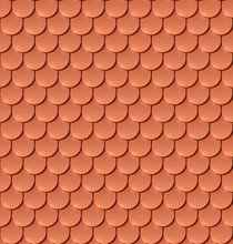 Copper Tiles Roof Seamless Vector Pattern.