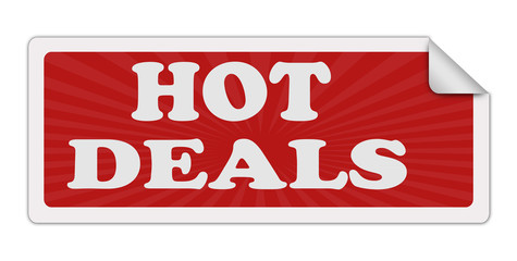 Wall Mural - Hot deals red speech bubble label or sign