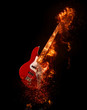 Epic rock bass guitar on fire