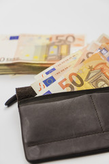 Money is important for everybody make us financial freedom, euro banknotes , us dollar banknotes,