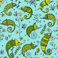 Sticker - Chameleon collection, seamless pattern for your design