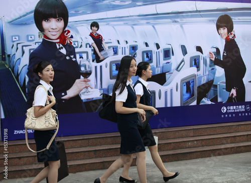 Women Attend The Job Fair For China Eastern Airlines Flight