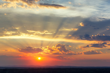 Wall Mural - sunset sky, panoramic view