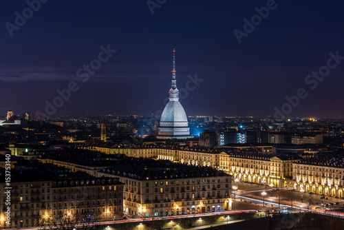 Evening skyline of Turin in Italy Wallpaper Mural