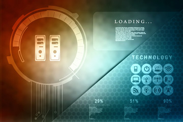 Fototapete - 2d illustration abstract technology background concept

