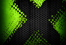 Abstract Green Metal With X Design Background