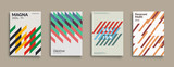 Fototapeta  - Retro graphic design covers. Cool vintage shape compositions. Eps10 vector.