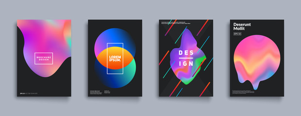 Poster - liquid color covers set. fluid shapes composition. futuristic design posters. eps10 vector.