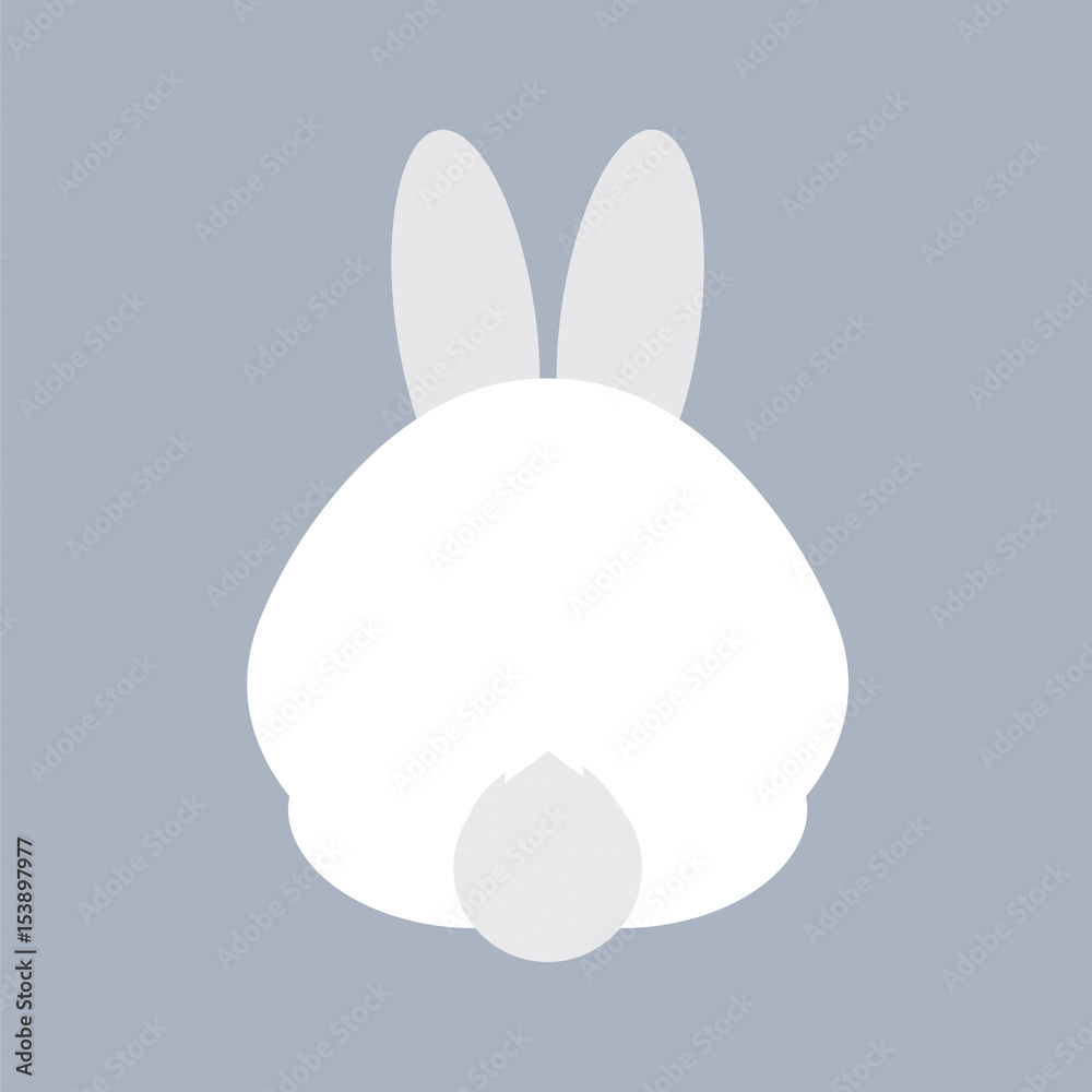 Rabbit Bottom Vector Illustration Stock Vector | Adobe Stock