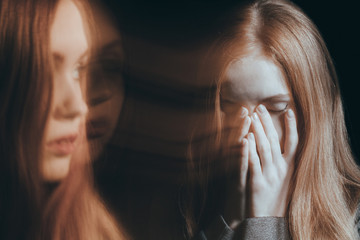 Wall Mural - Unhappy, crying woman