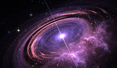 Wall Mural - pulsar highly magnetized rotating neutron star, supermassive star with x-rays and electromagnetic ra