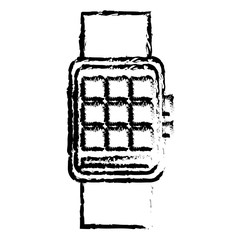 Sticker - smart watch wearable technology digital display sketch vector illustration