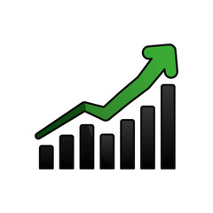 Business growing statistics icon vector illustration graphic design