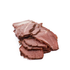 Wall Mural - Pile of ham meat slices isolated