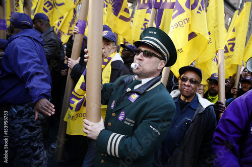 Doorman Joe Soto Marches In His Uniform With Thousands Of Members