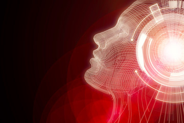 Poster - Robot with digital red brain