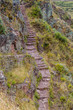 Narrow stairway at Pisac ruins, Peru