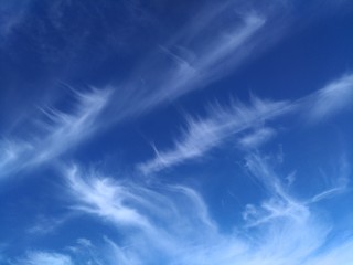 deep blue sky and white clouds