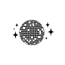 Disco Ball Vector Icon. Isolated Club Ball For Party. Disco Decoration Element