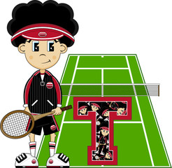 Sticker - T is for Tennis Boy 