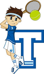 Canvas Print - T is for Tennis Boy 