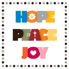 Wall Mural - HOPE, PEACE, JOY