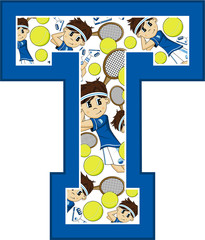 Sticker - T is for Tennis Boy 