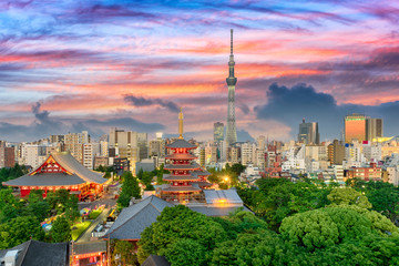 Fototapete - Tokyo, Japan cityscape.