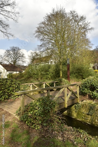 Le Petit Pont Rustique Traversant La Woluwe Sous Une