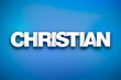 Christian Theme Word Art on Colorful Background