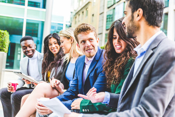 Wall Mural - Business group meeting on a break