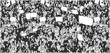 © rob z - Illustration of crowd protesting for human rights with blank signs and flag