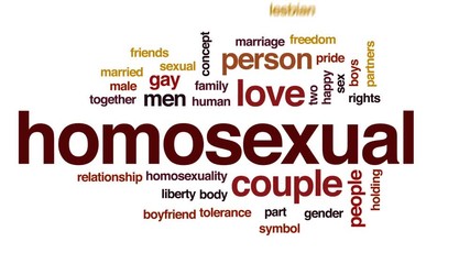 Sticker - Homosexual animated word cloud, text design animation.