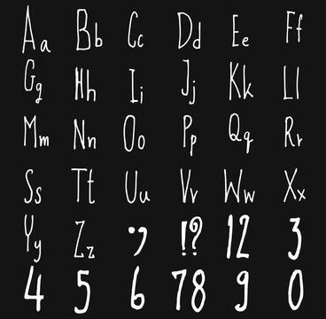 Hand drawn alphabet letters Vector on chalkboard eps10