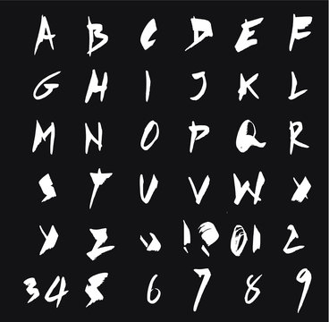Hand drawn alphabet letters Vector on chalkboard eps10