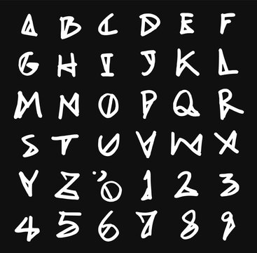 Hand drawn alphabet letters Vector on chalkboard eps10