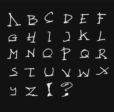 Hand drawn alphabet letters Vector on chalkboard eps10
