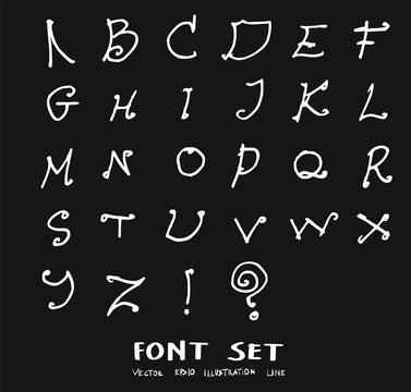 Hand drawn alphabet letters Vector on chalkboard eps10