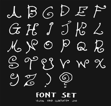 Hand drawn alphabet letters Vector on chalkboard eps10