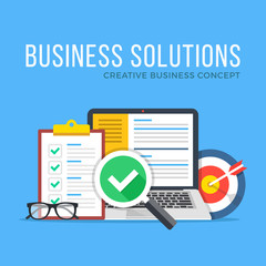 Poster - business solutions. flat design graphic elements set. modern concepts. vector illustration
