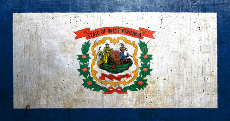 Wall Mural - Flag of West Virginia, USA, with an old, vintage metal texture