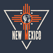 New Mexico T-shirt Design, Print, Typography, Label.